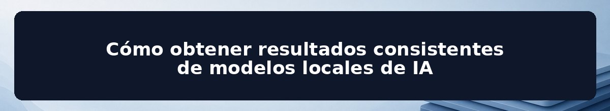 Cómo obtener resultados consistentes de modelos locales de IA